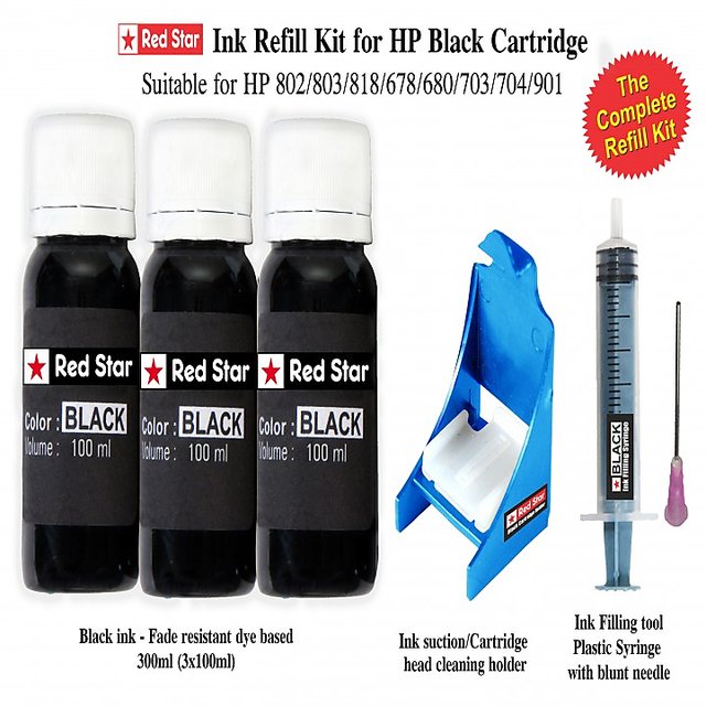 Buy Red Star Ink refill kit for HP black cartridge ...