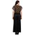 Rosytint Women's Black Golden Line Printed Shoulder Net Top