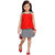 MID AGE Red Girls Floral Design Top  Skirt