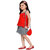 MID AGE Red Girls Floral Design Top  Skirt