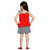 MID AGE Red Girls Floral Design Top  Skirt