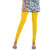 Go Colors Yellow Cotton Lycra Solid Churidar