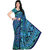 Mafatlal Blue Silk Printed Saree With Blouse
