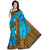 Mafatlal Blue Polycotton Printed Saree With Blouse