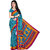 Mafatlal Blue Silk Printed Saree With Blouse