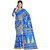 Mafatlal Blue Polycotton Printed Saree With Blouse