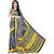 Mafatlal Blue Silk Printed Saree With Blouse