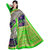 Mafatlal Green & Grey Polycotton Printed Saree With Blouse