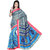 Mafatlal Blue Polycotton Printed Saree With Blouse