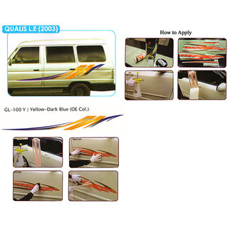 O.E. Type Fitment Car Graphics For Toyota Qualis L.E - Yellow Dark Blue ...