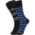 DUKK Men's Black  Blue Glean Length Cotton Lycra Socks (Pack of 2)