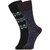DUKK Men's Black  Brown Glean Length Cotton Lycra Socks (Pack of 2)