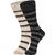 DUKK Men's Beige  Grey Glean Length Cotton Lycra Socks (Pack of 2)