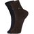 DUKK Men's Navy Blue  Brown Ankle Length Cotton Lycra Socks (Pack of 2)