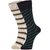 DUKK Men's Beige  Navy Blue Glean Length Cotton Lycra Socks (Pack of 2)