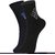 DUKK Men's Navy Blue  Black Ankle Length Cotton Lycra Socks (Pack of 2)