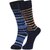 DUKK Men's Blue  Navy Blue Glean Length Cotton Lycra Socks (Pack of 2)