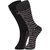 DUKK Men's Black  Grey Glean Length Cotton Lycra Socks (Pack of 2)