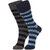 DUKK Men's Black  Blue Glean Length Cotton Lycra Socks (Pack of 2)