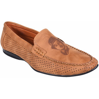 Messi Tan Casual Loafers.