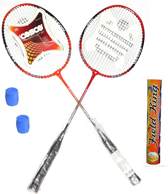 Buy Cosco CB-95 Badminton Kit- ( 2 Racket, 2 Grip and Field King ...