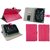 Emartbuy Micromax Funbook Mini P365 Tablet 7 Inch Universal Range Hot Pink Multi Angle Executive Folio Wallet Case Cover With Card Slots + Hot Pink Stylus