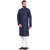 Even Navy Blue Cotton Long Casual Kurta for Men