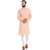 Even Peach Cotton Long Casual Kurta for Men