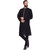 Even Black Cotton Long Casual Kurta for Men