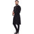 Even Black Cotton Long Casual Kurta for Men