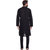 Even Black Cotton Long Casual Kurta for Men