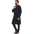Even Black Cotton Long Casual Kurta for Men
