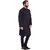 Even Black Cotton Long Casual Kurta for Men