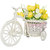 Sky Trends Flower Cycle yallow white flower Plastic Flower Basket  Cycle with Artificial Flower  Plant Showpiece Gift Set