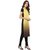 Janasya Yellow Plain Crepe Stitched Kurti
