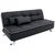 Fabhomedecor - Desso Wooden Frame Sofa Cum Bed With Leatherite Upolstry And Metal Legs - Black