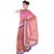 Kaarigar Red Net Self Design Saree With Blouse