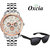 Oxcia Watch Round Dial Silver Metal Strap Men Quartz Watch
