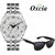 Oxcia Watch Round Dial Silver Metal Strap Men Quartz Watch