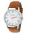Oxcia Watch Round Dial Brown Leather Strap Men Quartz Watch