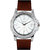 Oxcia Watch Round Dial Brown Leather Strap Men Quartz Watch