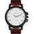 Oxcia Watch Round Dial Brown Leather Strap Men Quartz Watch