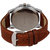 Oxcia Watch Round Dial Brown Leather Strap Men Quartz Watch