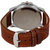Oxcia Watch Round Dial Brown Leather Strap Men Quartz Watch
