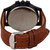 Oxcia Watch Round Dial Brown Leather Strap Men Quartz Watch