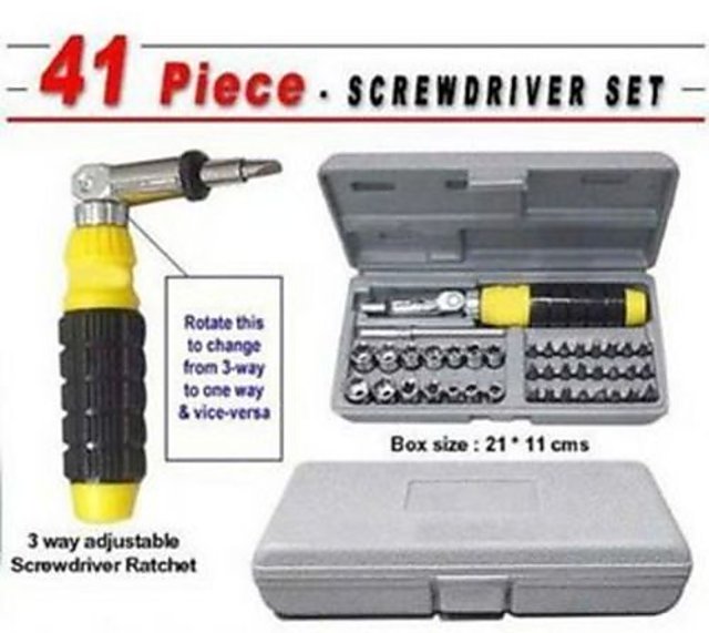 Buy 41 in1 Pc Tool Kit Screw driver set 41-piece bit and bast socket ...