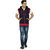 Christy's Collection  Blue Hooded Sleeveless Jacket For Men