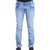 Blue Faded Cotton Blend Slim Fit Jeens