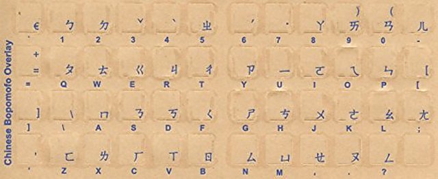 Buy Chinese - Bopomofo Keyboard Stickers - Labels - Overlays with Blue ...