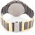 eglob Round Dail Gold And Silver Metal StrapMens Quartz Watch For Men